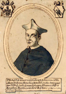 Portrait dessiné en noir et blanc d'un dignitaire religieux.