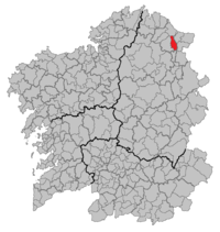 Localização de Lourençã na Galiza