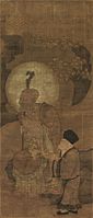 Song dynasty painting of Ańgaja (Yīnjiētuó zūnzhě), out of a set depicting the sixteen arhats. China. Currently held in the Tokyo National Museum.