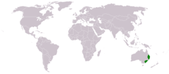 Range of Acacia podalyriifolia