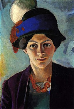 Porträtt av konstnärens hustru, Elisabeth Erdmann-Macke (1909).