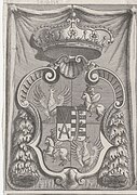 Coat of arms of the Polish–Lithuanian Commonwealth with the Polish Eagle and Lithuanian Vytis (Waykimas) during the reign of the House of Wettin, 1702.jpg