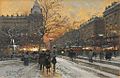 Attribuito a Eugène Galien-Laloue, Place Pigalle (1910 c.), luogo sconosciuto.