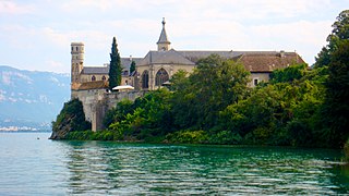 Hautecombe Abbey on the Lac du Bourget.