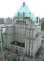 Hotel Vancouver visto do 27º andar do Hyatt Regency Vancouver