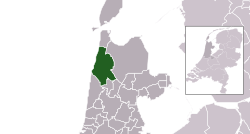 Highlighted position of Schagen in a municipal map of North Holland