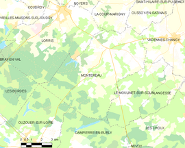 Mapa obce Montereau