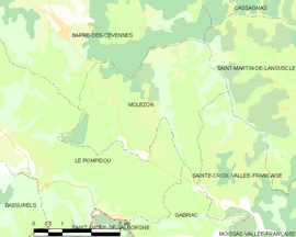 Mapa obce Molezon