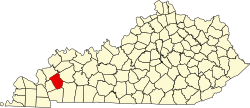 Karte von Caldwell County innerhalb von Kentucky