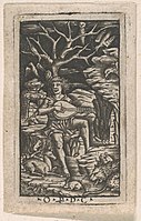 2 tolli kõrgune niellotrükk, 1500-1520. Orpheus lüürat mängimas, Peregrino da Cesena