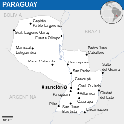Paraguay के लोकेशन