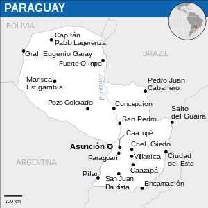 Парагвай на карте