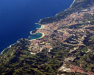 San Sebastián as seen from the air