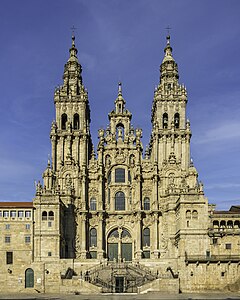 Late Baroque façade, Cathedral of Santiago de Compostela (1738–1750)