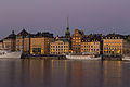 Stockholm´s Old Town seen from Skeppsholmen before sunrise
