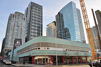 English: Washington Talking Book and Braille Library and skyline