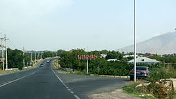 The road leading to the village