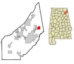 Location of Mentone, Alabama