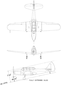 3-view line drawing of the Fairchild PT-26