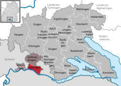 Elhelyezkedése Baden-Württemberg térképén