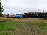 旧春採駅で留置される機関車と石炭車