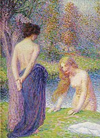 Hippolyte Petitjean, 1919, Femmes au bain (Koupající se ženy), 61,1 cm x 46 cm, soukromá sbírka