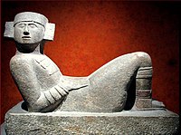 Una de las esculturas de Chac-mool que se han encontrado en Chichén Itzá