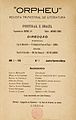 Literary journal Orpheu, Lisbon , Nr. 1 - Jan. Feb. Mar. 1915