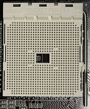 Ein AMD FM1 Prozessorsockel