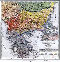 Етничка мапа Балкана из 1877