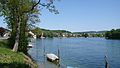 Vista di Büsingen am Hochrhein dal Reno.