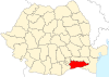 Map of Romania highlighting Călărași County