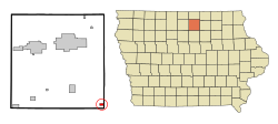 Location of Dougherty, Iowa