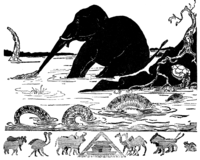 Ilustracija u drvorezu za "Slonovo dijete", autor Rudyard Kipling