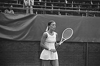 Internationale tenniskampioenschappen Melkhuisje nr 14, Ingrid Bentzer in acti, Bestanddeelnr 927-3332.jpg