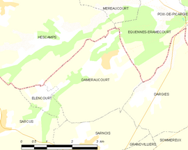 Mapa obce Daméraucourt