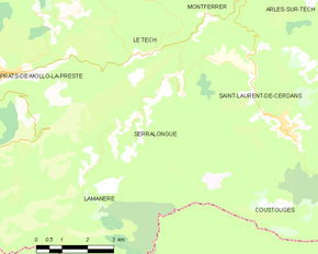 Poziția localității Serralongue
