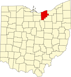 Karte von Lorain County innerhalb von Ohio