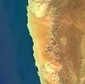 Satelitenbil faan't Namib tesken Walvis Bay an Lüderitz