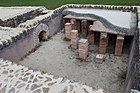 Hypokaustum unter dem Boden in einer römischen Villa in Vieux-la-Romaine, in der Nähe von Caen, Frankreich