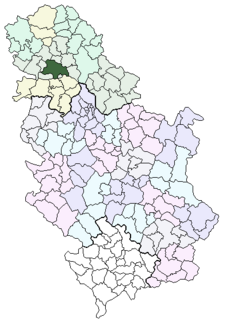 Location of Novi Sad within Serbia