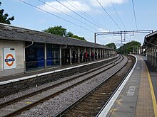 The two London Overground and National Rail platforms at Seven Sisters Station