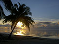 A sunset on Aitutaki in the Cook Islands