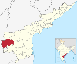 Distriktets läge i Andhra Pradesh.