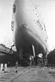 Stern in drydock