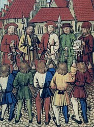 Присяга цюрихцев Швейцарскому Союзу. Миниатюра из «Люцернской хроники» Диболда Шиллинга Младшего (1513 год).