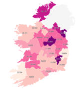 Cumulative incidence rate per 100,000 of population by county   <24,980 per 100K   24,980–27,206 per 100K   27,206–29,432 per 100K   29,432–31,657 per 100K   31,657–33,883 per 100K   ≥33,883 per 100K