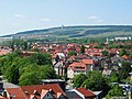 Blick vom Jakobskirchturm über Weimar Richtung Ettersberg