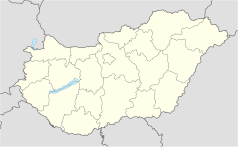 Mapa konturowa Węgier, na dole znajduje się punkt z opisem „Szent Gellért Fórum”