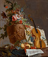 Jean-Jacques Bachelier - Still life with flowers and a violin - Google Art Project